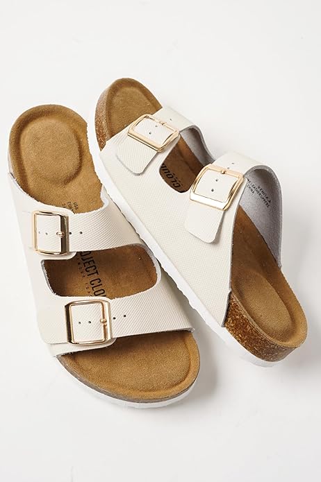 Project Cloud 100% Genuine Leather Flat Sandals For Women 2026 Cork Footbed Womens Sandals with Memory Foam and arch support Vacation Essentials Slides for Women Footwear (Venita)