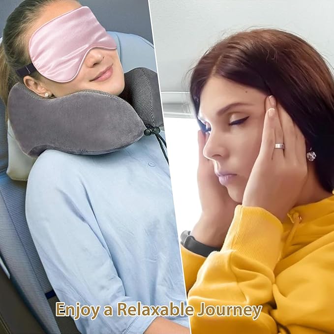 4 Pack Super Soft Silk Sleep Mask - 100% Blackout, Zero Eye Pressure, Blindfold with Adjustable Strap, Travel Eye Covers (Black&Pink&Blue&Light Blue)