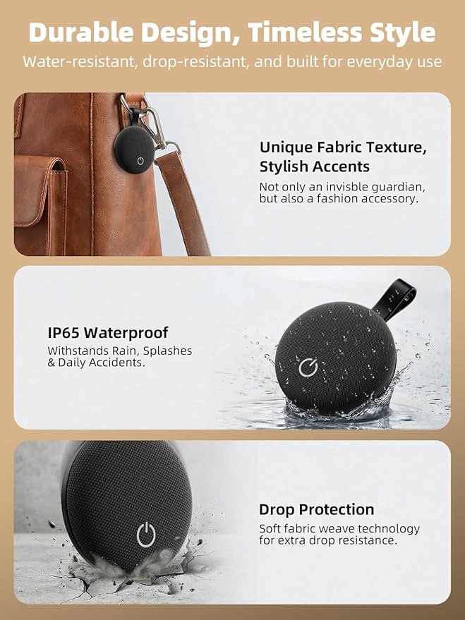 Air Tracker Smart Tags iOS & Android, Bluetooth Key Finder Locator with Sound, IP65 Waterproof Tracking Device, Replaceable Battery Item Finder for Luggage, Keys, Wallets, Pets, Backpack