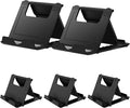 Portable Cell Phone Stand Holder for Desk, 【5 Pack】 Foldable Pocket-Sized Adjustable Mount, Universal Desktop Kickstand Compatible with iPhone, iPad, Kindle & Android Devices (fiveBlack)