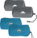 BlueHills 2 Pack Ultra Compact Travel Blanket Pillows Set of Two Lightweight Airplane Traveling Essentials Flight Throws Compact Large Plane – Gray and Peacock Teal