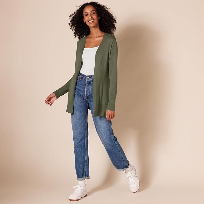 Amazon Essentials Women's Lightweight Long Sleeve Open-Front Cardigan Sweater (Available in Plus Size)