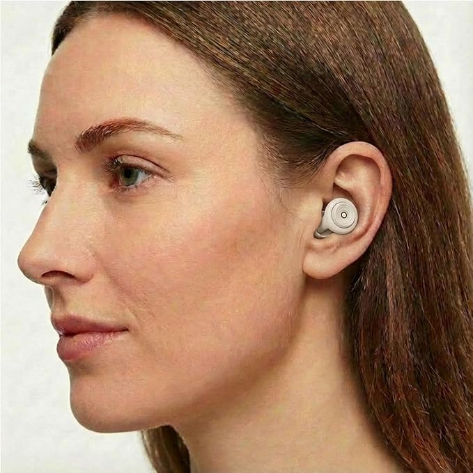 50dB Noise-Reducing Earplugs for Sleep, Focus, Travel, Work and Concerts, Washable and Reusable Silicone Ear Plugs for Hearing Protection, 5 Pairs of Ear Tips & Carrying Case(Beige)