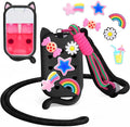 Mity rain Hand Sanitizer Spray Case Compatible With Touchland, Cute Silicone Hand Sanitizer Holder Keychain with 4 Charms, Portable Refillable Sanitizer Accessory, Gift for Women And Teens