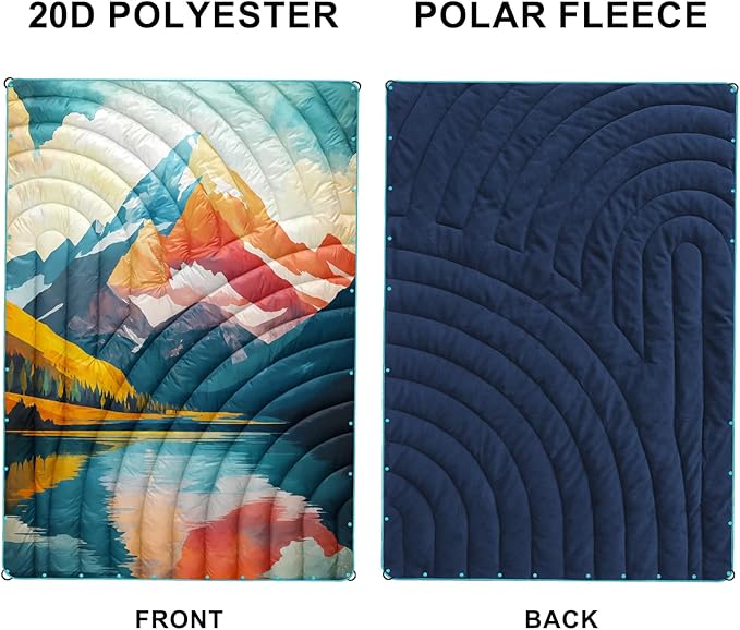 Camping Blanket,Puffy Blanket Lightweight Packable Camping Blanket Outdoor Blanket for Camping,Traveling, Stadium, Hiking, Picnics