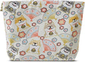 HAPPYHEIDI Canvas Pouch for Travel, Makeup Bag Case, Creamy White Dogs, Cotton, Animal Print, Zipper Closure, 7.1x2.4x7 Inches