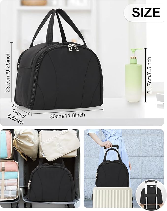 Travel Toiletry Bag, Lightweight Large Toiletry Bag for Women Wide-Open Ultra Light Cosmetic Makeup Bag Standing Toiletry Organizer with Handle for Full-Size Toiletries, Travel Essentials, Accessories