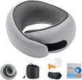 Travel Pillows for Airplanes, 360° Surround Support Memory Foam Airplane Neck Pillow, Comfortable Eye Masks and earplugs, Portable Washable Design for Long Flights, Car Rides & Road Trips