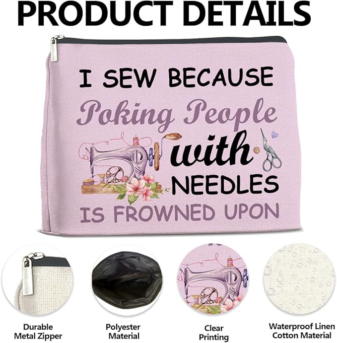 LyoGao Crochet Gifts Makeup Bag, Sewing Gifts for Crochet Lovers Women Mom Grandma Crocheting Accessories Bag