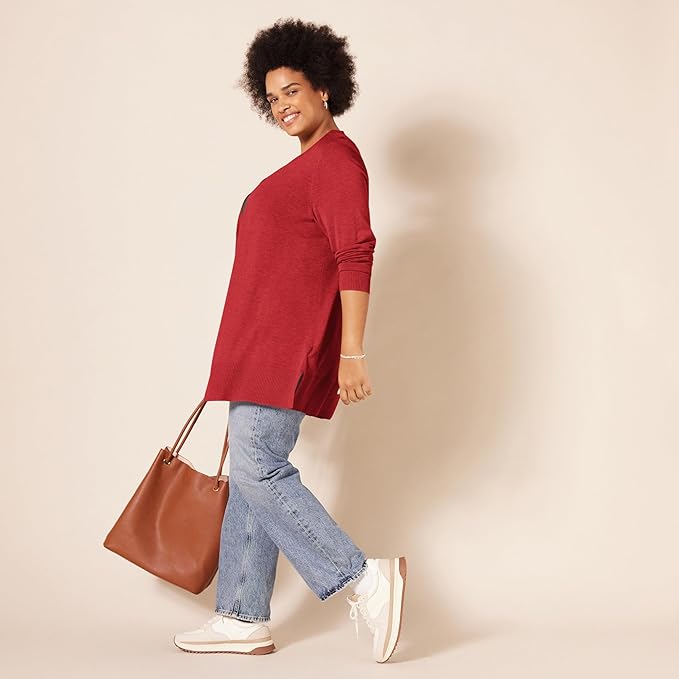 Amazon Essentials Women's Lightweight Long Sleeve Open-Front Cardigan Sweater (Available in Plus Size)