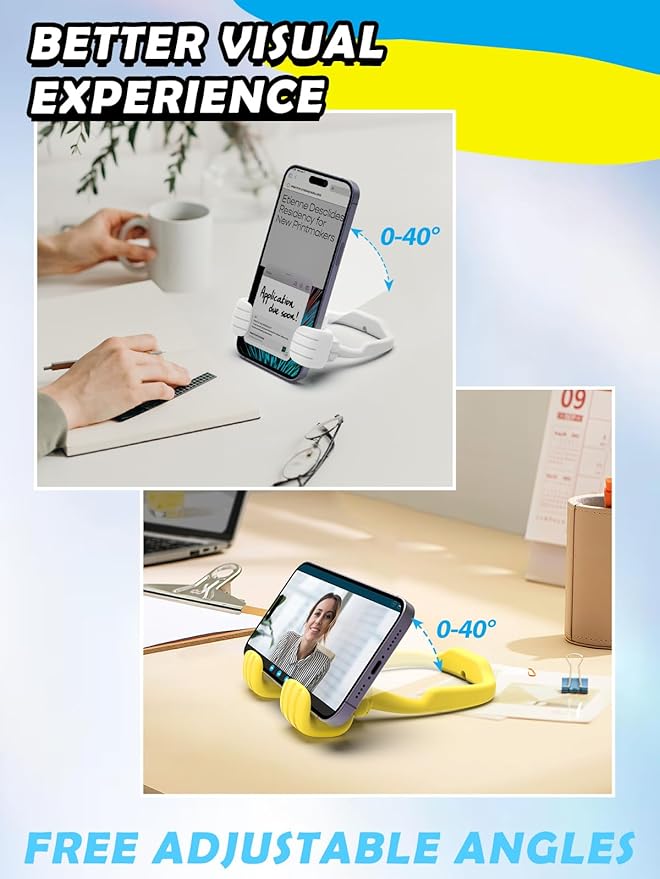 CALDEVER Stocking Stuffers for Men Women Teens Kids Gifts for Men Christmas: Thumbs Up Lazy Phone Stand Holder Funny Gadgets Teenage Boys Girls (Purple+Yellow+Black+White+Green+Grey+Blue+Pink, 8)