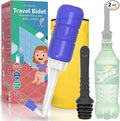 2PCS-Pack 300ml Travel Bidets Bottle Blue+ Black Backpacking Bidet Camping Bidets,Portable Bidet , 10.6oz Peri Bottle - Postpartum and Perineal Care