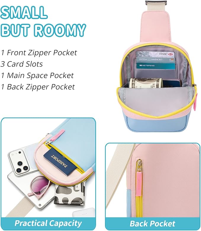 Mothers Day Gifts for Daughter, Birthday Graduation Gifts for 8 9 10 11 12 Year Old Teens Girls Her,Fanny Pack Sling Crossbody Bag Belt Bags Purse, Preppy Teen Girl Gift Trendy Stuff Travel Essentials
