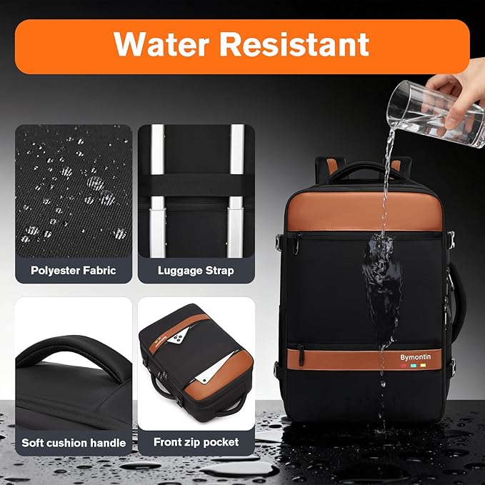 Smart Suitcase-style Laptop Backpack, 25L / 35L Practical Travel Bag for Work, Leisure & Flight, Luggage-Style Commuter Pack (Black, 25L)