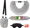 Travel Neck Pillow Stuffable with Clothes, Stuffable Neck Pillow for Travel, Packable Fillable Storage Bag for Airplane Travel, Soft Velvet Neck Pillow Case Cover