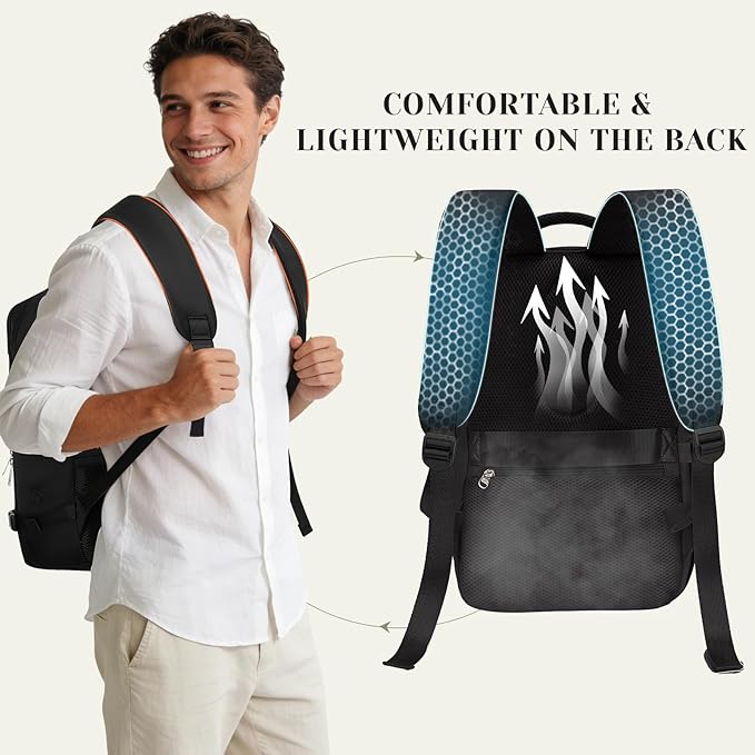 Travel Backpack, Carry On Backpack Personal Item Travel Bag, Backpack for Women and Men, 18x14x8 inches Airline Approved Travel Bag 30L, Water Resistant Casual Backpack Fits 15.6''Laptop, Black