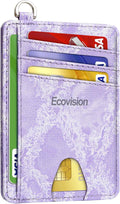 EcoVision Slim Minimalist Front Pocket Wallet, RFID Blocking Credit Card Holder Wallet with Detachable D-Shackle for Men Women