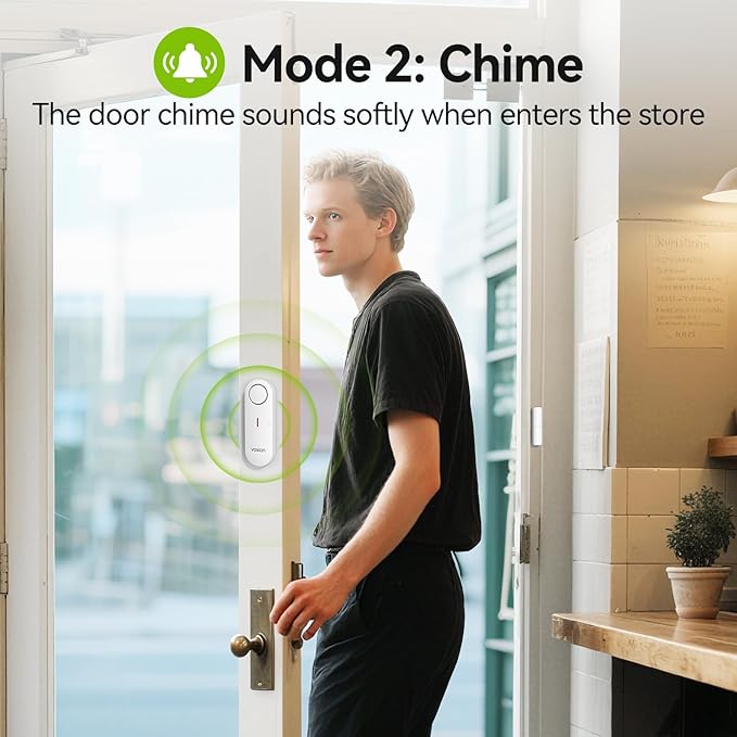 VOXON Door Alarms for Kids Safety - Window Alarms for Personal Home Security - 2 in 1 Chime/Alarm | 3-Level Volume Control - Burglar Door Sensor Alarm for Pool House Rooms Garage RVs - 4 Pack