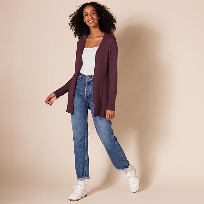 Amazon Essentials Women's Lightweight Long Sleeve Open-Front Cardigan Sweater (Available in Plus Size)