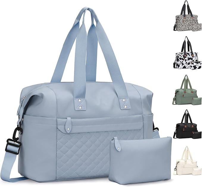 Pritent Travel Duffle Bag, Waterproof Weekender Overnight Hospital Bags for Women Men with Toiletry Bag Lightweight Carry on Personal Item Duffle Gym Bag for Travel, Airplanes, Sports
