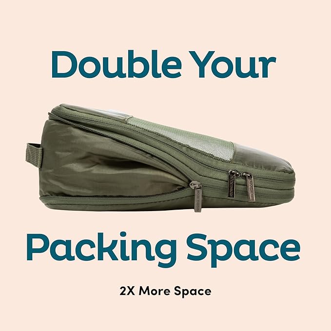 10-Pack Large Compression Packing Cubes for Travel - Lightweight Compression Packing Cube Set, Water-Resistant Luggage Organizer Bags & Suitcase Organizers, Travel Cubes for Carry-On, Checked Luggage