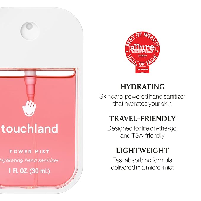 Touchland Hydrating Hand Sanitizer Spray – Wild Watermelon Trio Set – 3 x 1 FL OZ Travel Size Mists