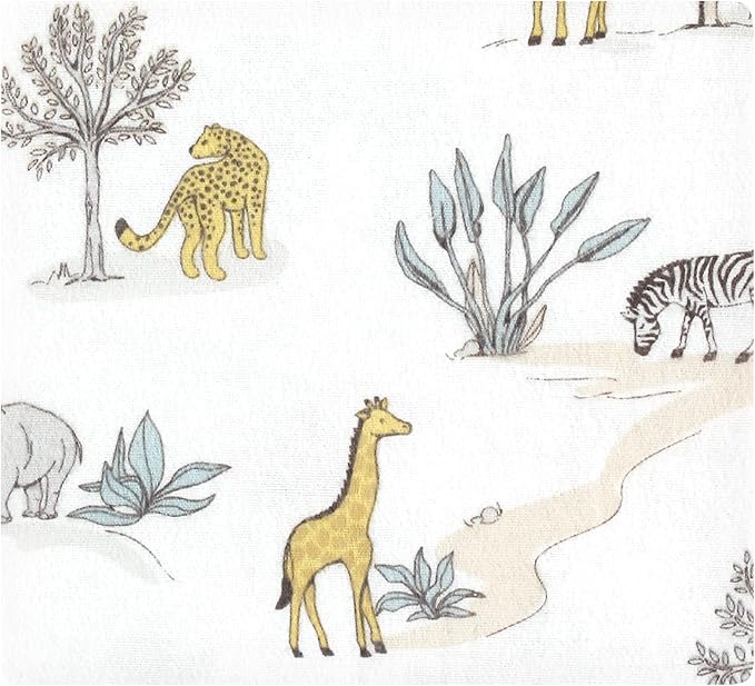 Hudson Baby Unisex Baby Cotton Flannel Receiving Blankets, Boy Safari World, One Size