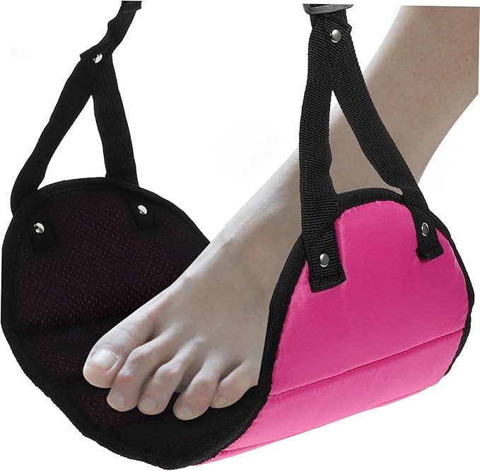 Airplane Footrest Hammock Portable Foot Support Cushion for Travel Comfortable Rest for Feet Airplane Office Home Mesh