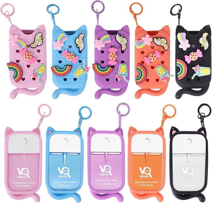 Hand Sanitizer Spray Case for Touchland Case Keychain, Hand Sanitizer Spray Holder Compatible with 5 Decorative Charms.