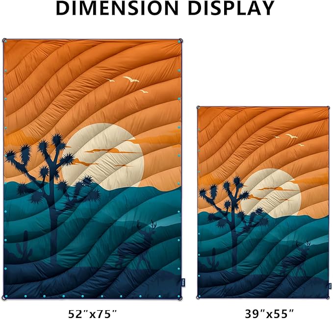 Camping Blanket,Puffy Blanket Lightweight Packable Camping Blanket Outdoor Blanket for Camping,Traveling, Stadium, Hiking, Picnics