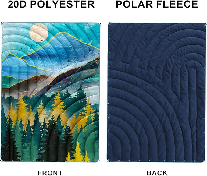 Camping Blanket,Puffy Blanket Lightweight Packable Camping Blanket Outdoor Blanket for Camping,Traveling, Stadium, Hiking, Picnics