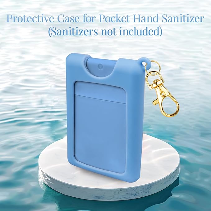 Silicone Case Compatible with Noshinku Pocket Hand Sanitizer, Protective Case with Keychain for Travel Size