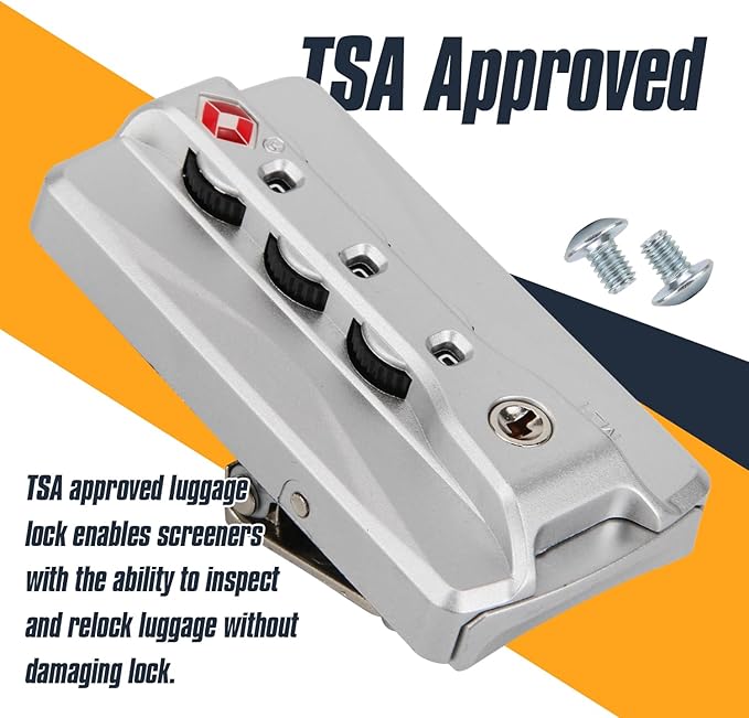 2-Pack TSA Locks for Luggage, Luggage Locks TSA Approved, Small Travel Combination Lock for Luggage Bag Backpack Baggage Suitcase, Silver JS620