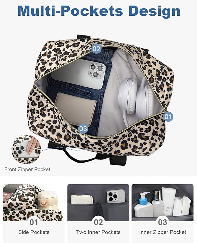 Pritent Travel Duffle Bag, Waterproof Weekender Overnight Hospital Bags for Women Men with Toiletry Bag Lightweight Carry on Personal Item Duffle Gym Bag for Travel, Airplanes, Sports