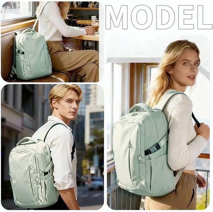 Travel Backpack for Women Men Carry on Backpack, Airline Approved Large Travel Bag Flight Approved Personal item, 15.6 Inch Laptop Backpack Casual Daypack for Weekender Business Hiking-GREY