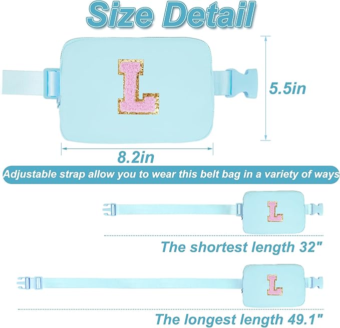 Uygafly Birthday Gifts for 6 7 8 9 10 11 12 13 Year Old Girls,Belt Bag for Women Girls Fanny Pack Crossbody Bags for Kids,Fashion Waist Packs Cute Teen Trendy Stuff Travel Essentials | Blue,L