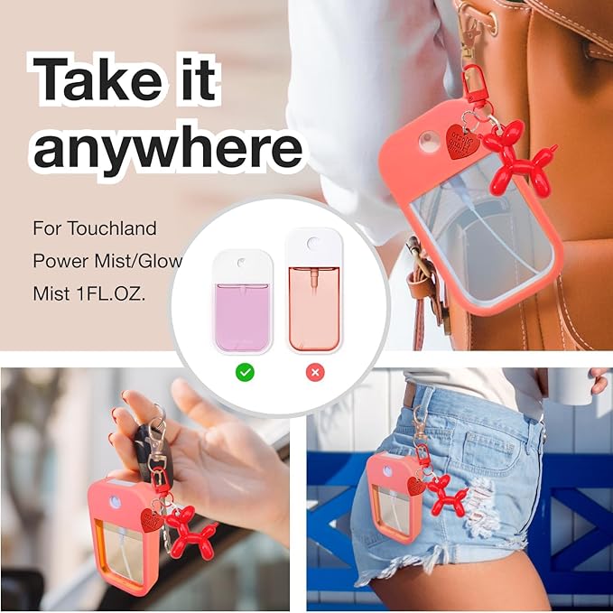 Silicone Case Compatible with Touchland Hand Sanitizer Spray, Protective Case for Power Mist and Glow Mist 1 fl oz