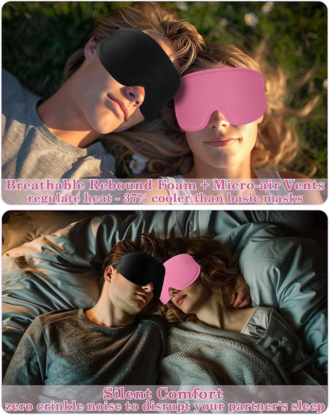 Sleep Mask, Ergonomics Contoured (Dull Pink)