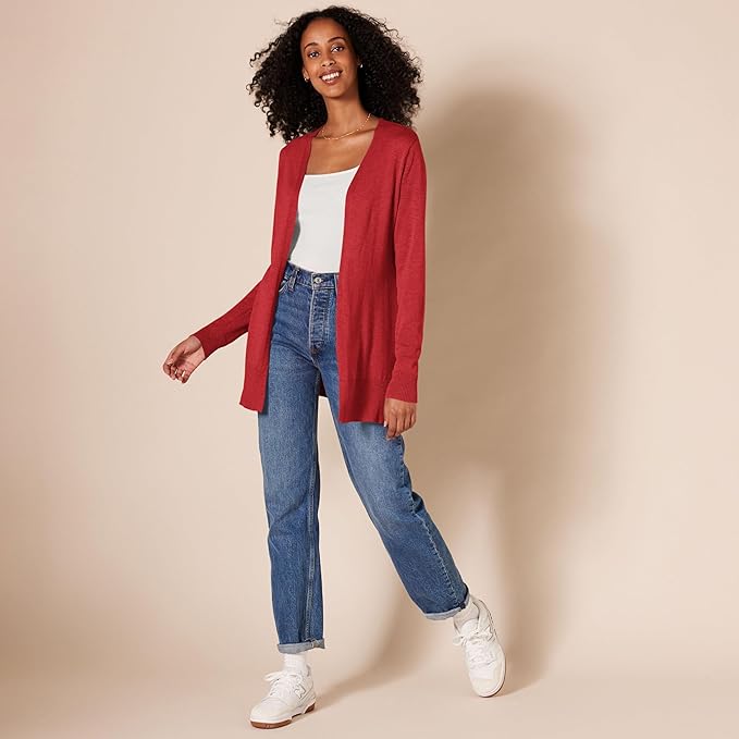 Amazon Essentials Women's Lightweight Long Sleeve Open-Front Cardigan Sweater (Available in Plus Size)