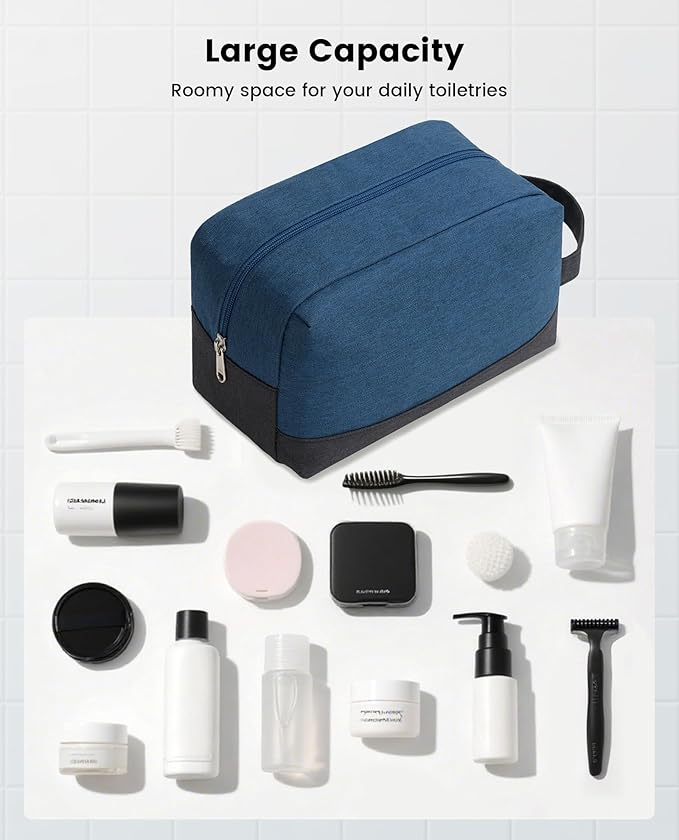 Vorspack Travel Toiletry Bag - Water Resistant Toiletry Bag for Men Travel Bag for Toiletries, Accessories - Navy Blue