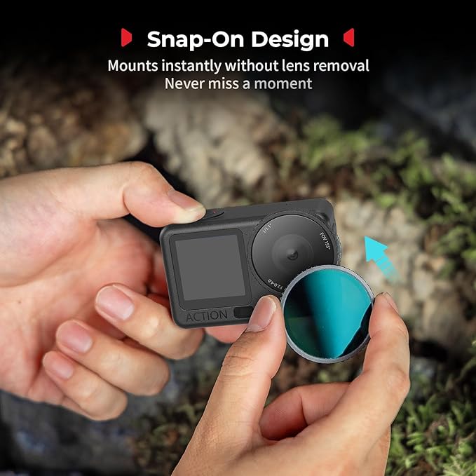 SmallRig 1/4 Black Mist Filter for DJI Osmo Action 6, Snap On Black Diffusion 1/4 Filter with Silicone Cover & Cleaning Cloth, HD Optical Glass, Multi-Coated - 6086