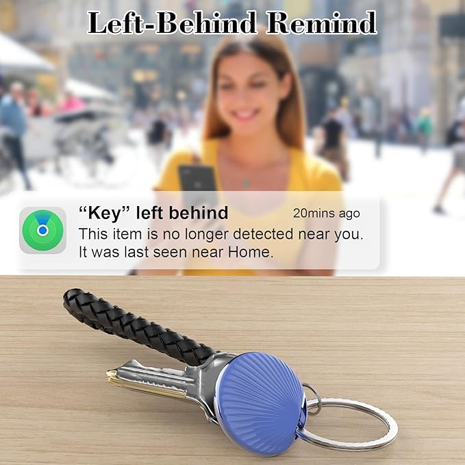 Air Tracker Tag, [MFi Certified] Smart Tag, Pet Bluetooth Tracker for Apple Find My, IP68 Waterproof,Replaceable Battery, Key Finder and Item Locator for Keys, Bags, Pets, Wallet-Blue