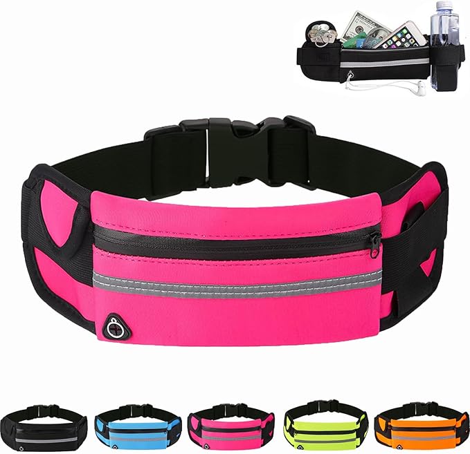 Anti-theft Invisible Waist Bag, Anti-Theft Money Belt Multifunctional Outdoor Sports Waist Bag, for Outdoor Running (Rose Red)