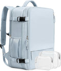 Beraliy 29L Travel Backpack Women, Airline Approved Backpack, Carry On luggage, 17.3 inch Laptop Backpack, Waterproof Business Hiking Weekend Bag, Light-blue