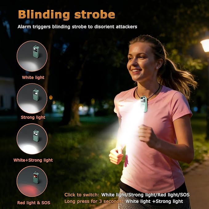 Personal Safety Alarm for Women, Rechargeable 150dB Keychain Alarm with Strobe Light and Pull Pin, Emergency Alarm for College Students, Travel, Walking, Campus Safety and Gift Giving