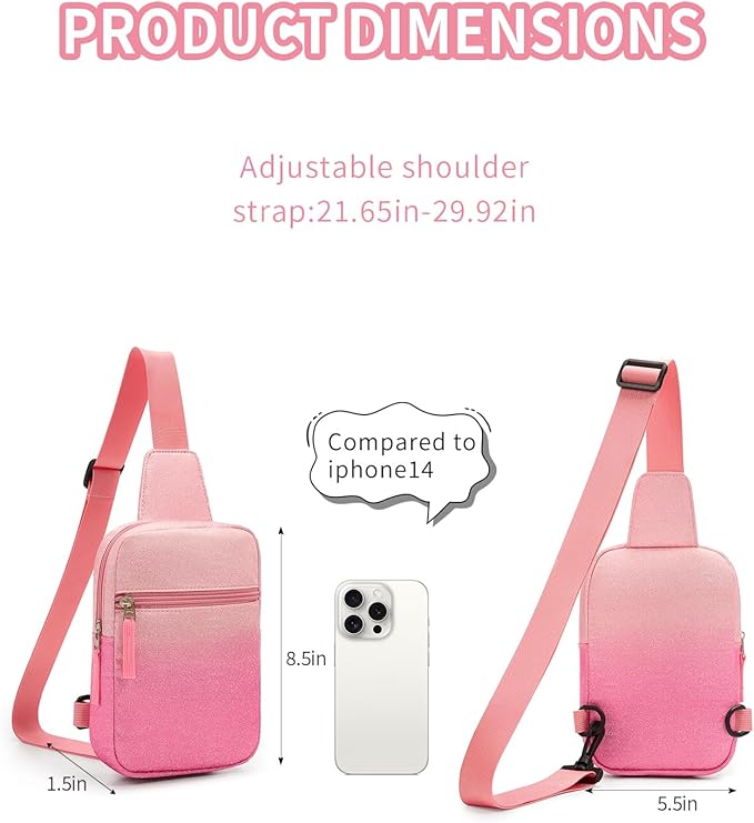 Mothers Day Gifts for Daughter, Birthday Graduation Gifts for 8 9 10 11 12 Year Old Teens Girls Her,Fanny Pack Sling Crossbody Bag Belt Bags Purse, Preppy Teen Girl Gift Trendy Stuff Travel Essentials