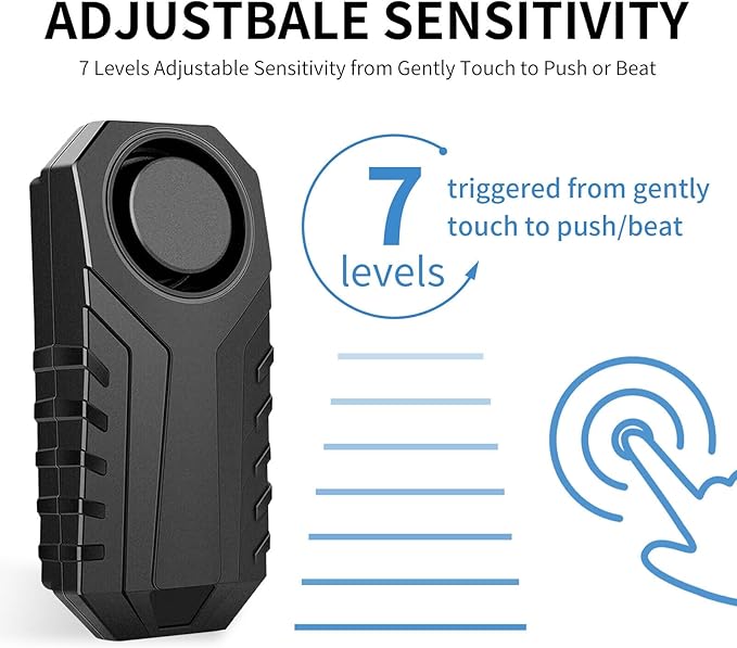 Bicycle Alarm System Anti Theft,USUPERINK Bike Alarms for Ebikes,113dB Bike Alarm,IP65 Waterproof,7 Levels of Sensitivity Adjustment,Suitable for Bicycles,Motorcycles,Electric Scooters,Ebike,10PK