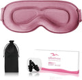 Sleep Eye Mask for Men Women, Sleeping Mask for Side Sleeper, Travel Blackout Night Blindfold Eye Shade Cover with Adjustable Strap (Pink-Side Sleeper)