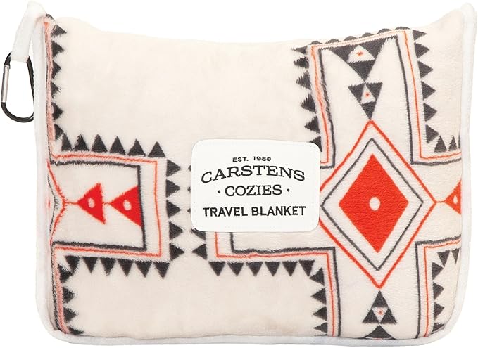 CARSTENS, INC. Travel Blanket, Premium Compact 2-in-1 Airplane Blanket/Pillow, Wrangler Santa Fe Sun