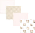 Hudson Baby Unisex Baby Cotton Flannel Receiving Blankets, Pink Taupe Bear, One Size